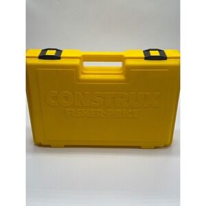 Vintage 1983 Fisher-Price Construx Yellow Hard Plastic Storage Carrying Case USA
